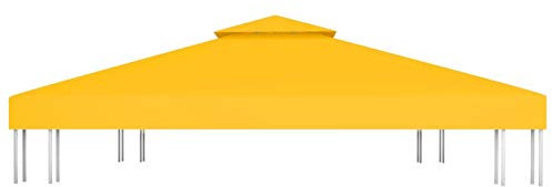 Homgoday Ersatzdach für Pavillon, 2 Ebenen, 310 g/m², 4 x 3 m, gelb, für Pavillon