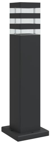 vidaXL Wegeleuchte, Außenleuchte mit IP44-Schutzart, Standleuchte mit Diffusor, Gartenlampe Außenlampe Stehleuchte, Schwarz Aluminium