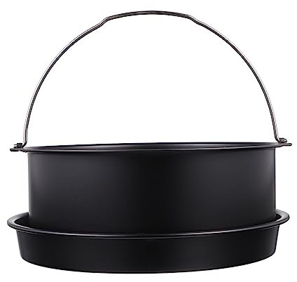 CIYODO 7 Zoll Kuchen Korb Und Pizzapfanne Satz Aus Dickem Stahl Für Heißluftfritteusen 3,5-5,8 Liter Backzubehör Für Pizza Und Kuchenzubereitung