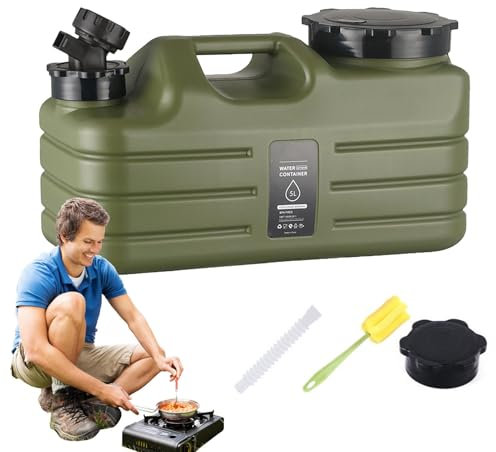 Contenedor de almacenamiento de agua con grifo, tanque de agua para exteriores de 5 litros, cubo de agua portátil para acampar con grifo, portador de agua de gran capacidad a prueba de fugas para