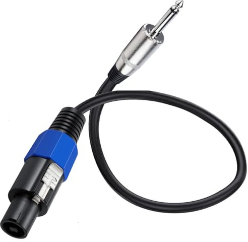 HTGuojiSpeakon Cable, 6.35mm TS Male Plug to Speakon Male Adapter, 50cm