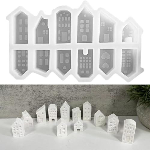 ALEFBET Silikonformen Gießformen Häuser, Silikonform Haus, Kerzenformen zum Gießen,Silikon Gießform Haus,Giessformen Silikon Häuser,Gips Zum Gießen