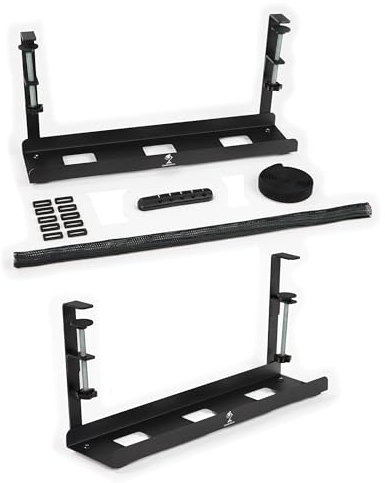 LiamDeskGear Organizador Cables Escritorio, Soporte 42cm, Recoge Cables, Cable Management, Sujeta Cables, Caja Organizadora Cables