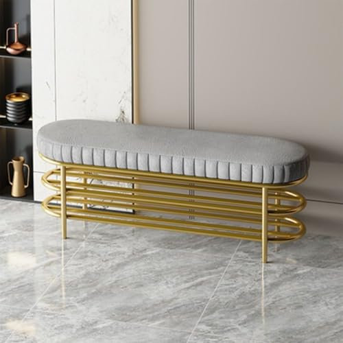 DCLINAD Shoe Storage Organizer Slim Shoe Cabinet Bench End Of Bed Bench Modern Storage Ottoman Bedroom Bench 2-Tier Shoe Bench With Padded Seat Cushion For Entryway, Hallway, Living Room