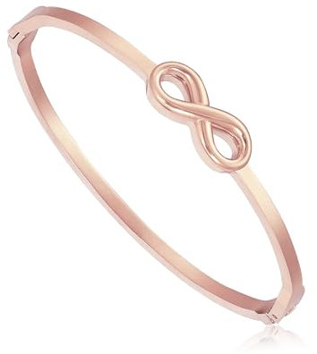 JJDreams Infinity Ladies Bracelet Boho Infinity Love Bracelet Elegant Bangle,Rose Gold