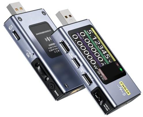DewinLVD FNB58 USB Tester, USB Strommessgerät mit IPS-Display für USB-Schnittstelle Messgerät Typ-C USB digital tester 4-28V 0-7A