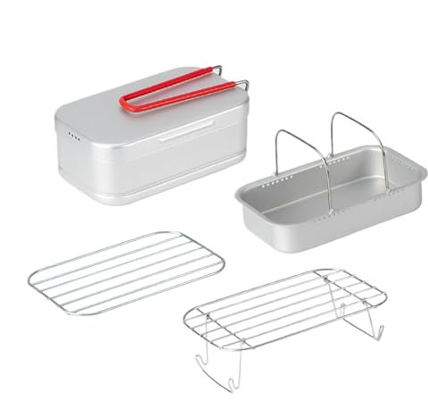 Aluminium-Picknick-Kochdose, multifunktionales Dampfgestell, mit Griff, faltbares Design für Reisen, Outdoor-Camping und Wandern, kompakte und langlebige für bequemes Outdoor