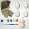 Luxus-Home Ostern Eier - 4er-Set Eier Kerzen + Hase Kerzen – Inklusive 6 Acrylfarben, 4-Fach Karton & Pinsel – Aus Sojawachs - Handgemachte – Ideal für Ostern, Kinder & Deko - Geschenk für Kinder.