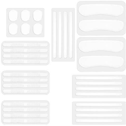 Lot de 34 coussinets de protection de talon en silicone multi-formes auto-adhésifs pour chaussures de femme, chaussures de sport, talons hauts et plus encore