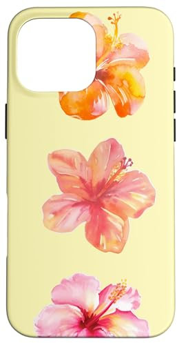Coquette Girly Hibiscus Summer Hawaiian Butter Yellow Case for iPhone 16 Pro Max