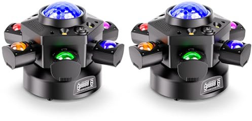 2PCS Cabeza móvil RGBW Beam de 150W para Escenario, 6 LED Giro de 180° Efecto Estroboscópico Cielo Estrellado Control Remoto d-mx512 para Bodas Discotecas Teatros Fiestas DJ