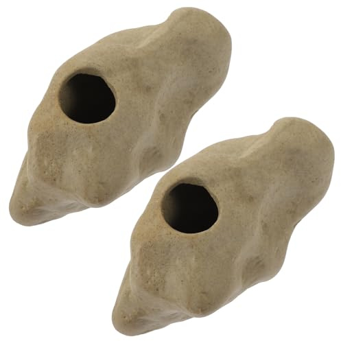 DOITOOL 2 Stück Aquarium Pflanzenhalter Keramik Langlebiger Aquatic Plant Pot für Süß Salzwasser Platzsparender Pflanzenhalter für Fischbecken Geeignet für Wasserpflanzen Zucht und