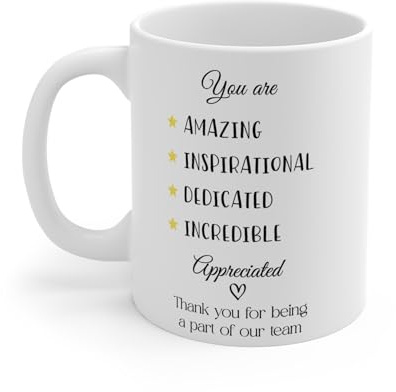 Aricorn Limited Appreciation Mug, White Ceramic Coffee Cup with Motivational Quote, Team Thank You Gift