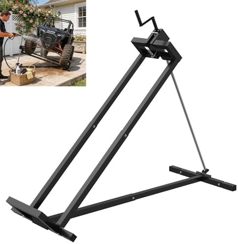 YZNAHRE Rasentraktorheber, 400kg, 45° Neigungswinkel, Aufsitzmäher Rasentraktor Hebevorrichtung, Hebebühne,Reinigungshilfe, Schwarz
