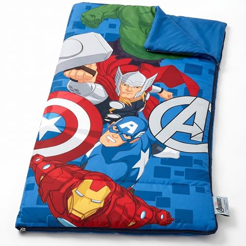 Disney Cars/Minnie Mouse/Marie Cat/Spiderman Avengers Kinder-Schlafsack 70×140 cm | Leichter & Warmer Schlafsack aus 100% Polyester mit Reißverschluss | Ideal für Schulausflüge & Übernachtungen
