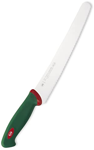 Sanelli Premana Professional Coltello Pasticciere, Acciaio Inossidabile, Verde/Rosso, 38.5x3.0x4.5 cm