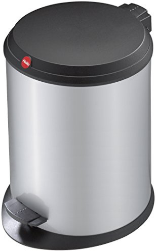 Hailo 0513-319 Pedal bin T1 M, 11 L, silver, made in Germany