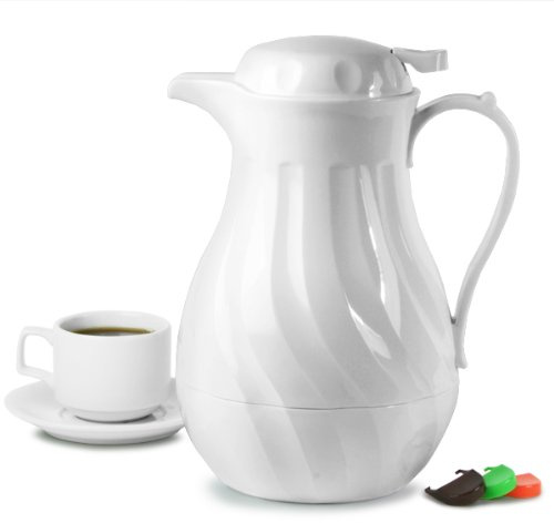 Genware 4022-64 Insulated Beverage Server, 64 oz., 2 L, White