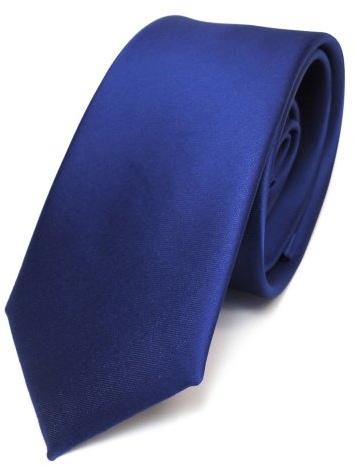 TigerTie Herren Krawatte 6 cm schmale Satin Tie in blau royalblau einfarbig uni Business, festliche Veranstaltungen und Freizeit