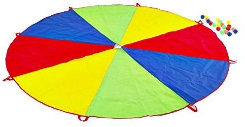 Garden Games 535 - Fallschirm Spiel mit 20 Kugeln (Mehrfarbig), 2,5 m Durchmesser