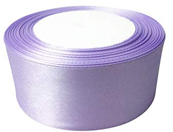 40mm Lilac Purple Satin Ribbon for Gift Wrapping, 25M Double Sided Polyester Thick Fabric Ribbon Roll for Crafting Bouquets, Cake, DIY Hair Accessories, Sewing, Making Bows, Wedding Decoration