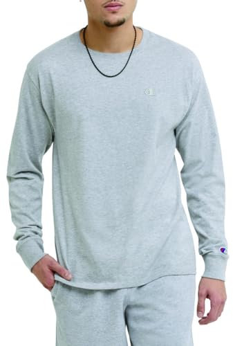 Champion Herren Classic Jersey Long Sleeve T-Shirt, Oxford-Grau, Mittel