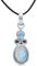 mantraroma Kettenanhänger 925 Silber Mondstein weißer Stein schimmer Edelstein Kettenanhänger Damen Sterling Silber Halskette Anhänger Geschenk (MAH-075-04)