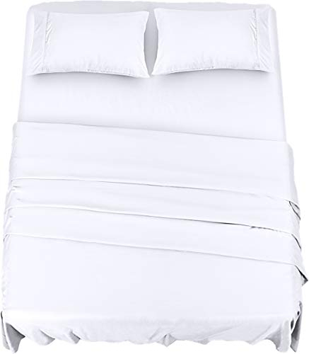 Utopia Bedding Bettwäsche, 150 x 200, Bettlaken für Doppelbett, 4-teiliges Bettwäsche-Set, Polyester, Mikrofaser, 1 Spannbettlaken 150 x 200 cm, 1 Bettlaken 266 x 259 cm und 2 Kissenbezüge 50 x 75 cm,