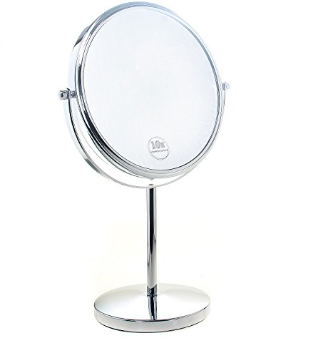 TUKA Standspiegel 7 Fach Vergrößerung, 8 inch Kosmetikspiegel 360° drehbar. Verchromten Schminkspiegel Rasierspiegel Tischspiegel Badzimmerspiegel, Doppelseitig: Normal+ 7X Vergrößerung, TKD3108-7x