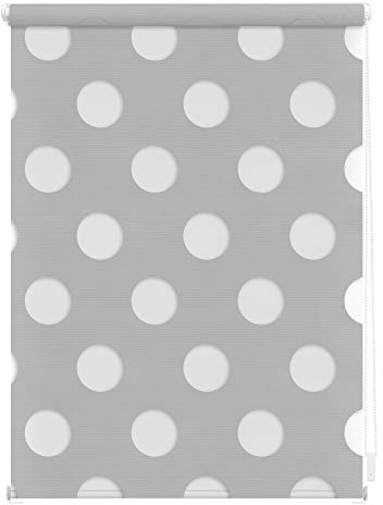 Lichtblick Doppelrollo Blickdicht ohne Bohren Grau 45 cm x 150 cm (B x L) | Duo Rollo, Rollos für Fenster, Doppelrollo Klemmfix ohne Bohren, Klemmträger-Montage, Sichtschutz, Wandmongtage
