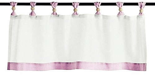 Gardinenbox Scheibengardine mit Schlaufen, Farbe Flieder, Kariert, Landhaus, Holzkugeln, -034688-1 Maße HxB 45x110 cm