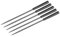 sourcing map 5pcs Lime coupe 2º Aiguille ronde file acier poignée plastique3mm x 140mm