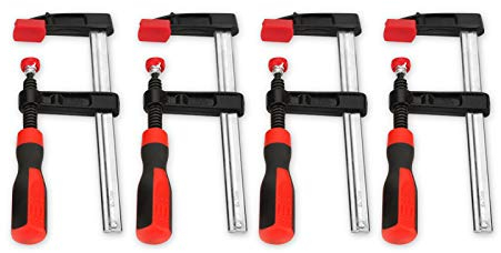4PCS Heavy Duty F Clamps for Woodwork, Quick Release Bar Clips, Smooth Quick Slide