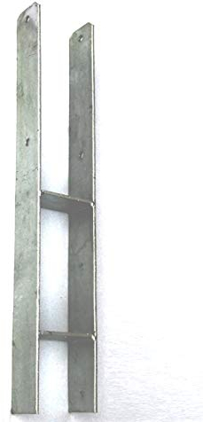 Verzinkter H-Träger Pfostenträger 90x600mm, Pfostenhalter aus 5mm Flacheisen, extrem stabil, zum Einbetonieren für Holzpfosten 90mm, ideal für Zaun, Spielturm, Pergola, Carport, Holzkonstruktion