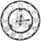 Warmiehomy 60cm Large Wall Clock, 3D Gear Vintage Industrial Silent Roman Numeral Wall Clock for Living Room,Bedroom,Office,Restaurant,Hotel,Cafe Decoration,Silver