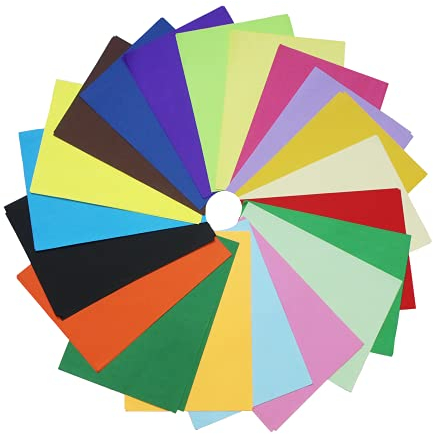 DELLCCIU 20 Farben, A4 90 g/m², 100 Blatt Buntpapier Farbigen A4 Kopierpapier Papier, Farbige Buntes Papier Ton-Papier, für DIY Kunst Handwerk (20 * 30cm)