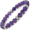 10:10 Elastische Armbänder mit Natursteinen, 8 mm, 19 cm, Steine, Amethyst