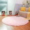 QUANHAO Tappeto da soggiorno tappeto in velluto soffice, adatto per tappeto da soggiorno, tappeto lungo e morbido soffice, cuscino rotondo per divano con moquette antiscivolo (140X140CM, Rosa)