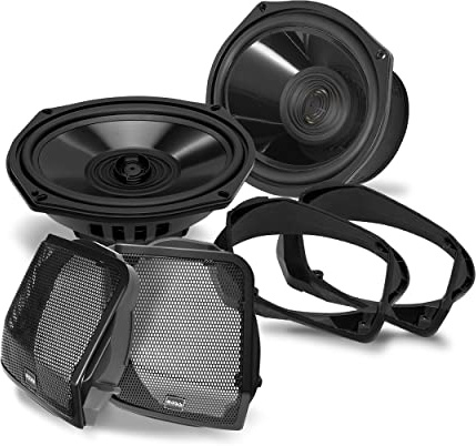 BOSS Audio Systems BHD98 Harley Davidson - Kit de Altavoces de alforja de 6 x 9 Pulgadas, se Adapta a Motocicletas Road Glide y Street Glide seleccionadas 1998-2013, 300 vatios de Potencia por par,