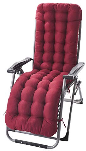 DAIHAN Liegenauflage, Gartenliege Auflage, Deckchair Auflage, Dick Garten Liege Stuhl Polster, Anti-Rutsch Kissen Für Gartenliegen Sonnenliege Liegestuhl,Weinrot,155x48x8cm