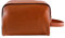 LEUCHTBOX Kleine Kosmetiktasche Wash-Bag Unisex Kulturtasche Schminktasche Make-Up Bag PU-Kunstleder Retro Chic (Braun)