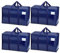 VENO Set da 4 Borse da trasloco grandi, Scatole trasloco con coperchio, cerniere e manici rinforzati, Borsone da viaggio, impermeabili Borsa di stoccaggi per piumoni, vestiti (Blu, 4 Pz.)