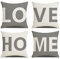 MYCDXE Dekorativ Kissenbezüge 4er Set Love Home Kissenbezug Kissenhülle Baumwolle Leinen Werfen Sie Kissenbezüge 40x40cm Grau