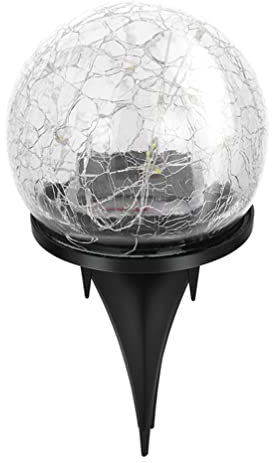 YARNOW 1stk Garten Vergrabenes Licht Kaputte Solarleuchten Crackle Globe Solarleuchten Sonnenlicht Solarleuchten Im Freien Gartendekoration Geführt Kugellampe Kupfer Kugelförmig