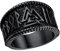 FaithHeart Viking Rune Fingerring Punk Retro Ring für Herren Männer Schwarz Valknut Fingerring in 14.3mm breit für Weihnachten Geburtstag