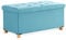 BRIAN & DANY Ottoman Storage Box with 4 Wood Legs, Velvet Storage Ottoman for Living Room, Teal, 76 x 38 x 38 cm