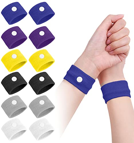 ACWOO Akupressur Armband, 6 Paar Akupressurband Anti-Übelkeit Wristbands für Erwachsene und Kinder, Akupressur Armbänder für Schwangerschaftsübelkeit, Seekrankheit, Reiseübelkeit