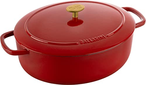 BALLARINI Bellamonte Cocotte, rustidera, olla de cocción hierro colado esmaltado, ovalada, 31 cm, 5,5 l, rojo
