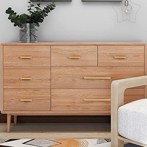 YHBZ Massivholz Türgriffe Ziehen,Handgriffe aus natürlicher Eiche,Schrankschubladenziehknöpfe,Mit Schrauben Möbelgriffe,2 Stück für Küchenschrank Schrank,100mm/4in