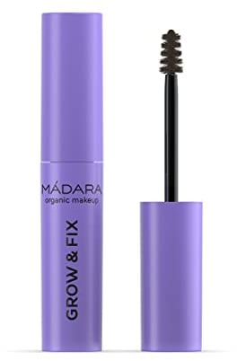 MÁDARA GROW & FIX Tinted Brow Gel, #4 ASH BROWN, 4.25ml. Gel vegano con pigmentos minerales, péptidos y vitaminas. Agrega color, volumen, fijación y apoya el crecimiento de las cejas